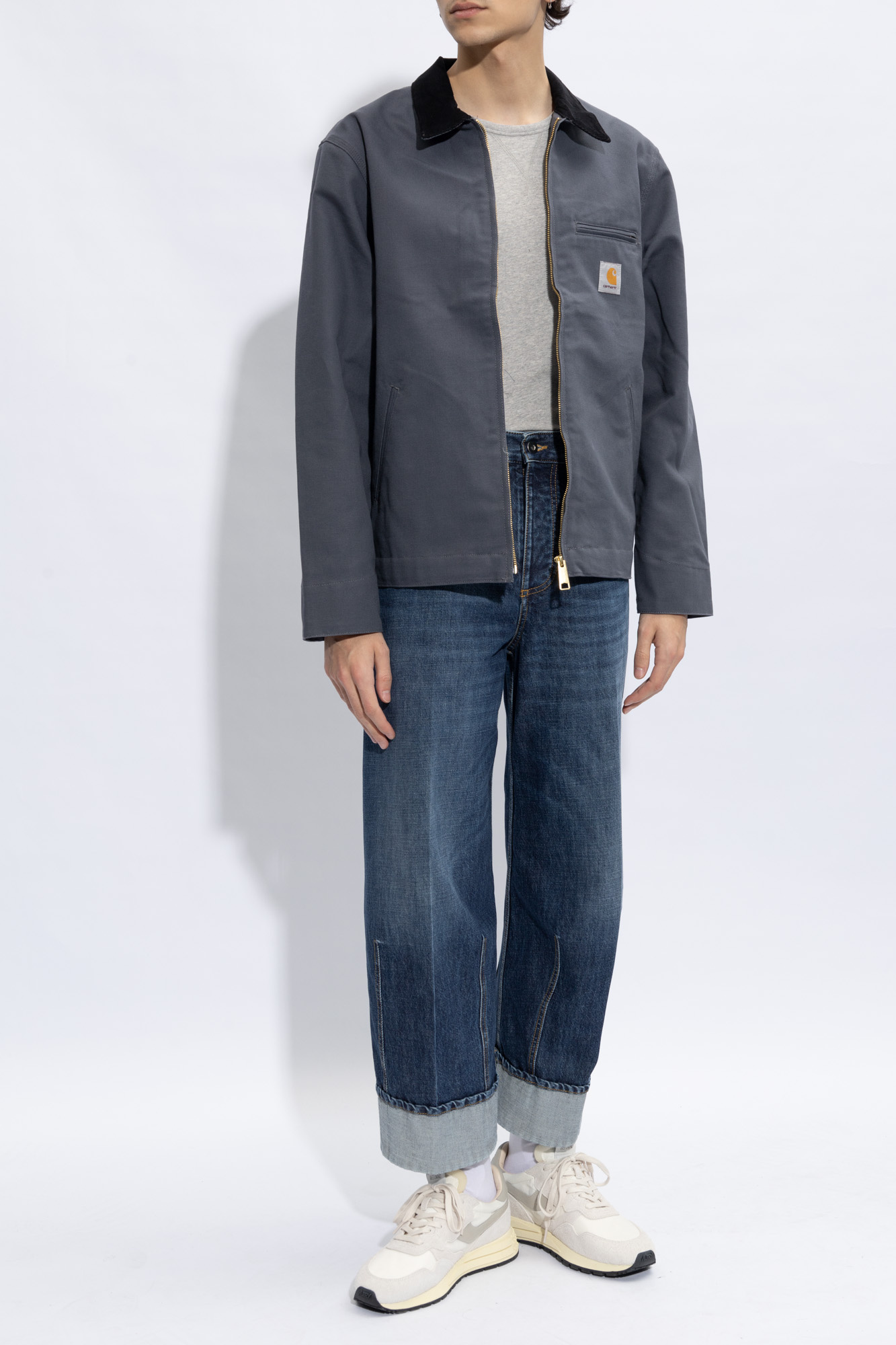 Ikonik Karl knit sweater - SchaferandweinerShops Canada - up track jacket  Blue Carhartt WIP - Grey printed zip